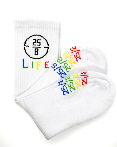 4 Pack 25/8 LIFE Crew Socks