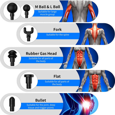 25/8 Life Massage Gun Deep Tissue Muscle Massager with 6 Massage Heads